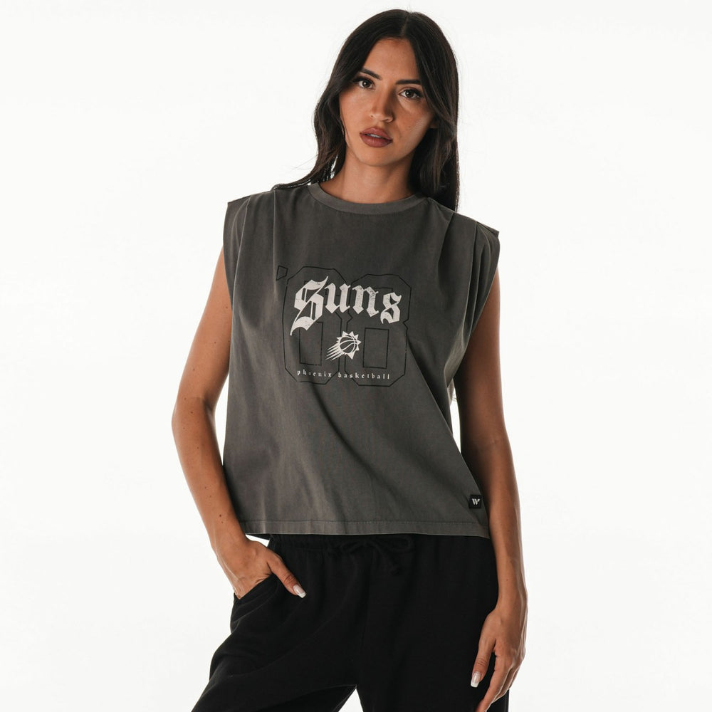 Phoenix Suns The Wild Collective Unisex 2025/26 City Edition Boxy Cropped Darted Tank Top Gray - NBA
