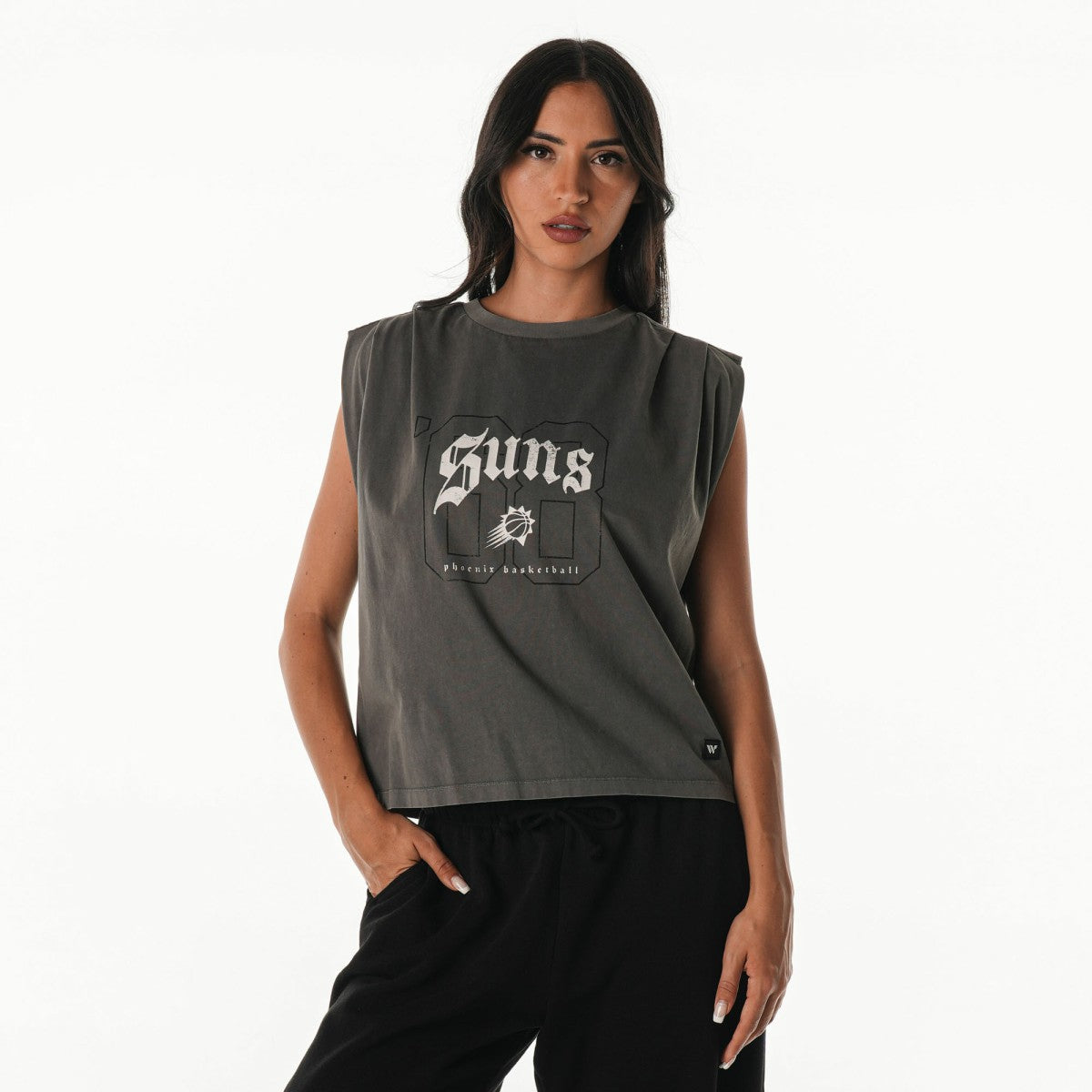 Phoenix Suns The Wild Collective Unisex 2025/26 City Edition Boxy Cropped Darted Tank Top Gray - NBA