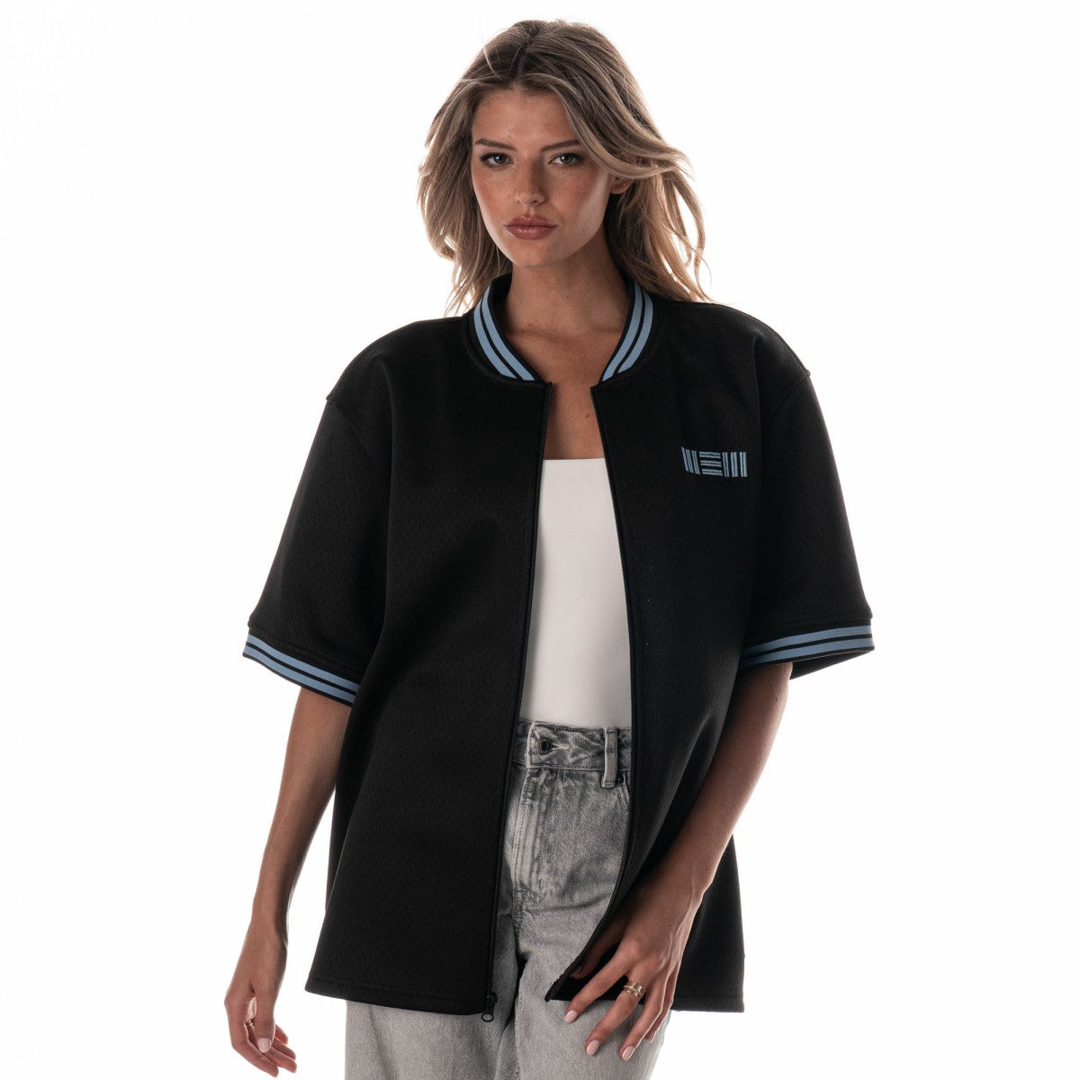 Memphis Grizzlies The Wild Collective Unisex Mesh Full-Zip T-Shirt Black - NBA
