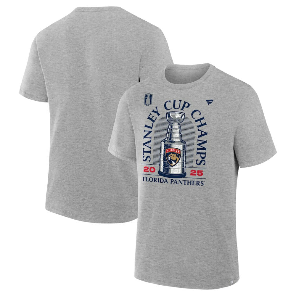 Florida Panthers Fanatics 2025 Stanley Cup Champions Locker Room T-Shirt - Heather Gray - NHL