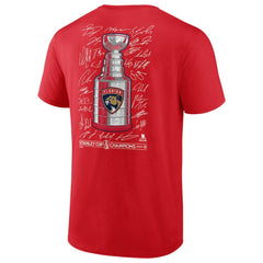 Florida Panthers Fanatics 2025 Stanley Cup Champions Signature Roster T-Shirt - Red - NHL