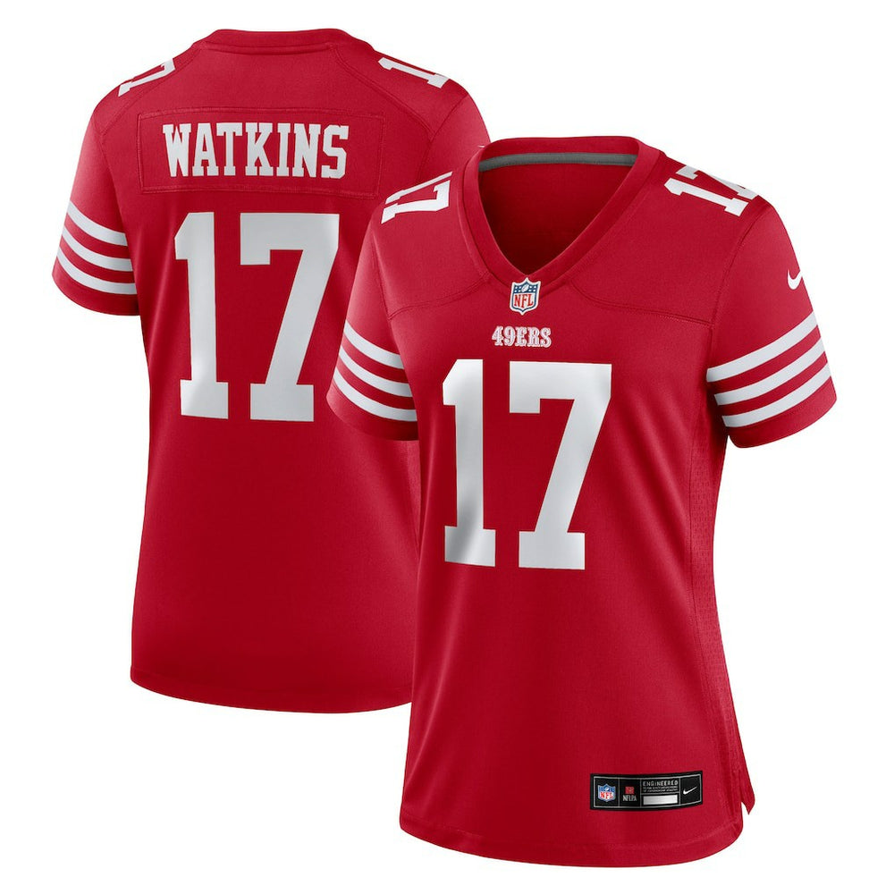 Jordan Watkins San Francisco 49ers Women's Team Game Jersey Scarlet | Nike for Sale
