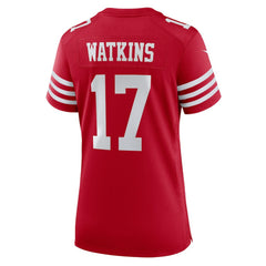 Jordan Watkins San Francisco 49ers Women's Team Game Jersey Scarlet | Nike for Sale