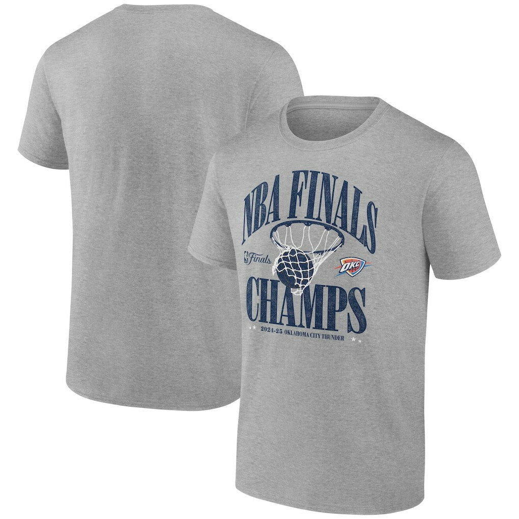 Oklahoma City Thunder 2025 NBA Finals Champions Fade Away Retro T-Shirt Steel - NBA
