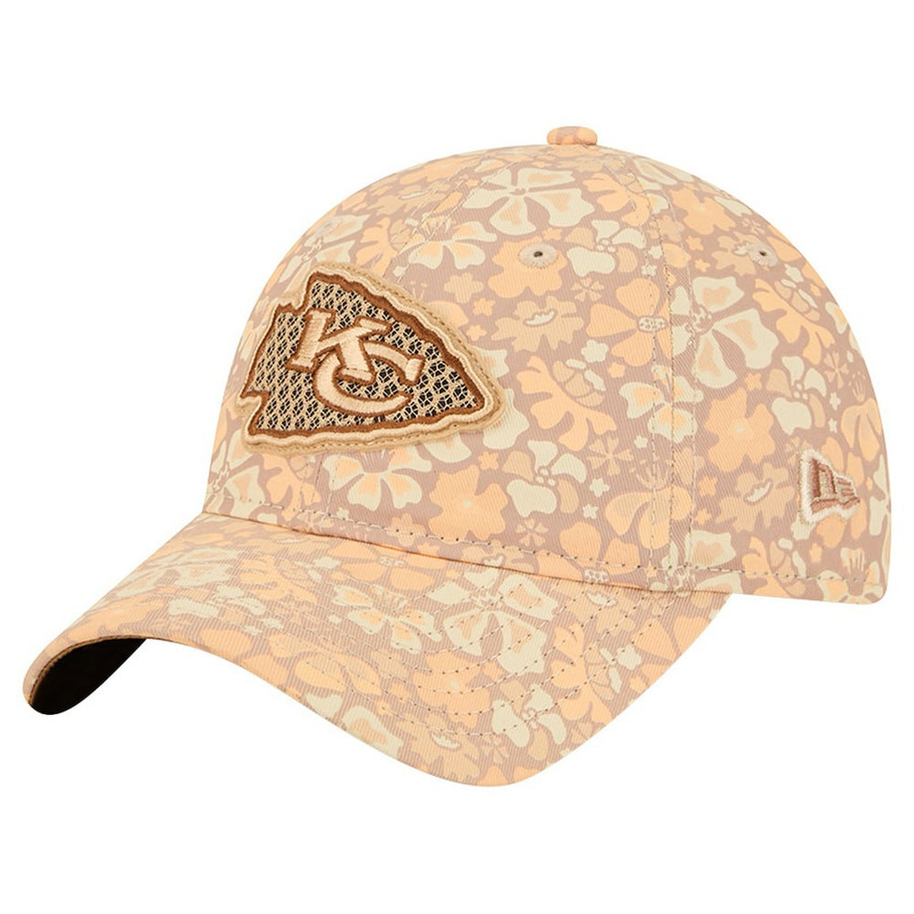 Kansas City Chiefs New Era Women's Floral 9TWENTY Adjustable Hat Tan | NFL