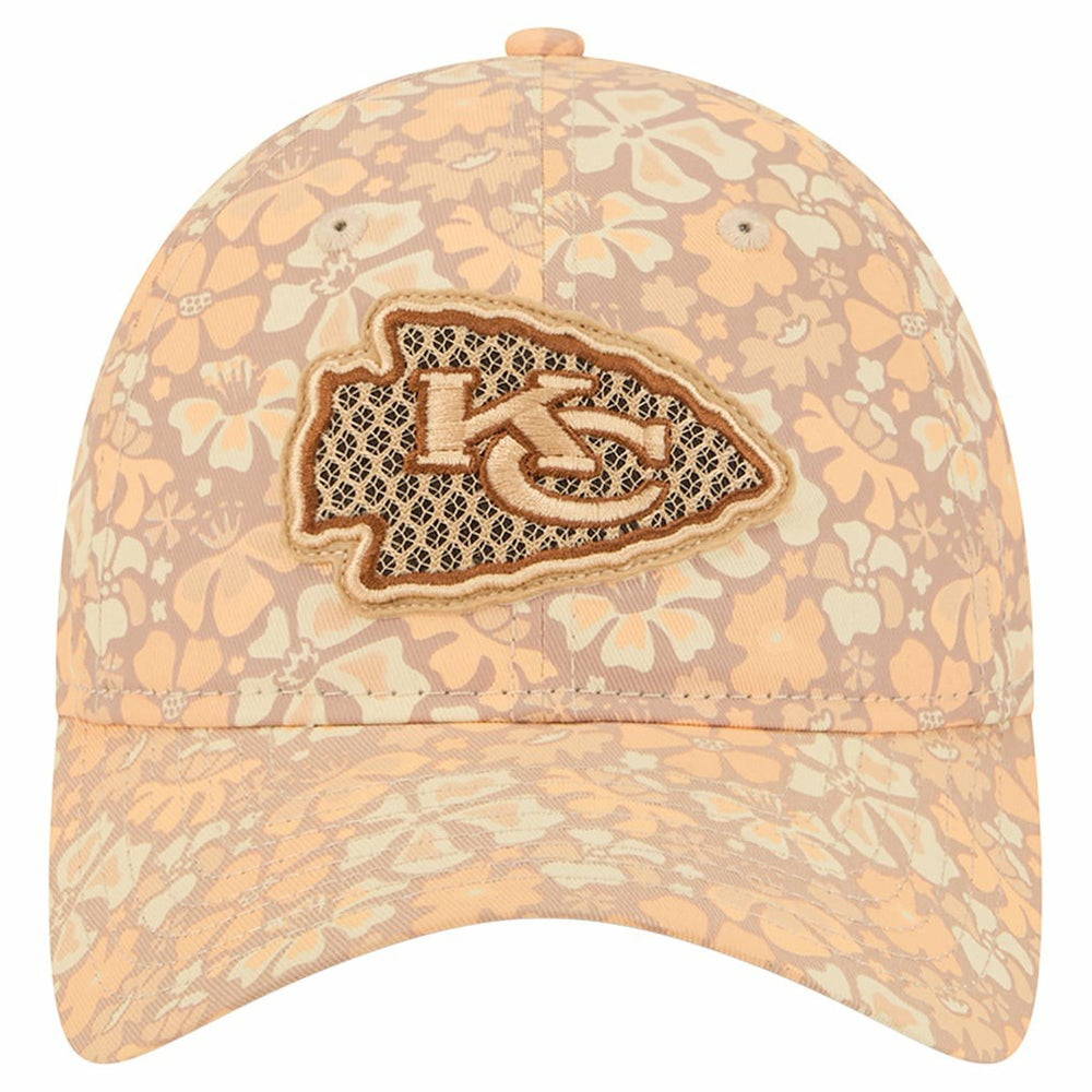 Kansas City Chiefs New Era Women's Floral 9TWENTY Adjustable Hat Tan | NFL