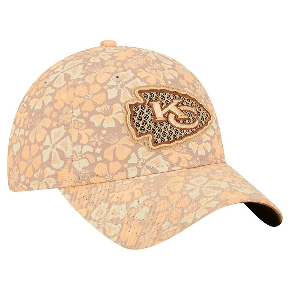 Kansas City Chiefs New Era Women's Floral 9TWENTY Adjustable Hat Tan | NFL