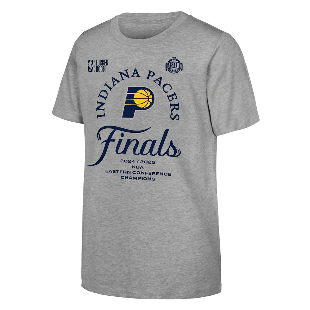 Indiana Pacers Youth Heather Gray 2025 Eastern Conference Champions Locker Room T-Shirt - NBA