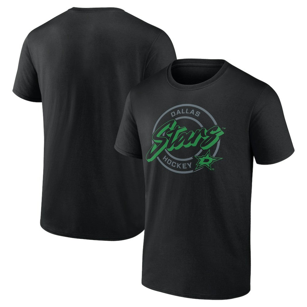 Dallas Stars Colorblock Puck T-Shirt - Black - NHL