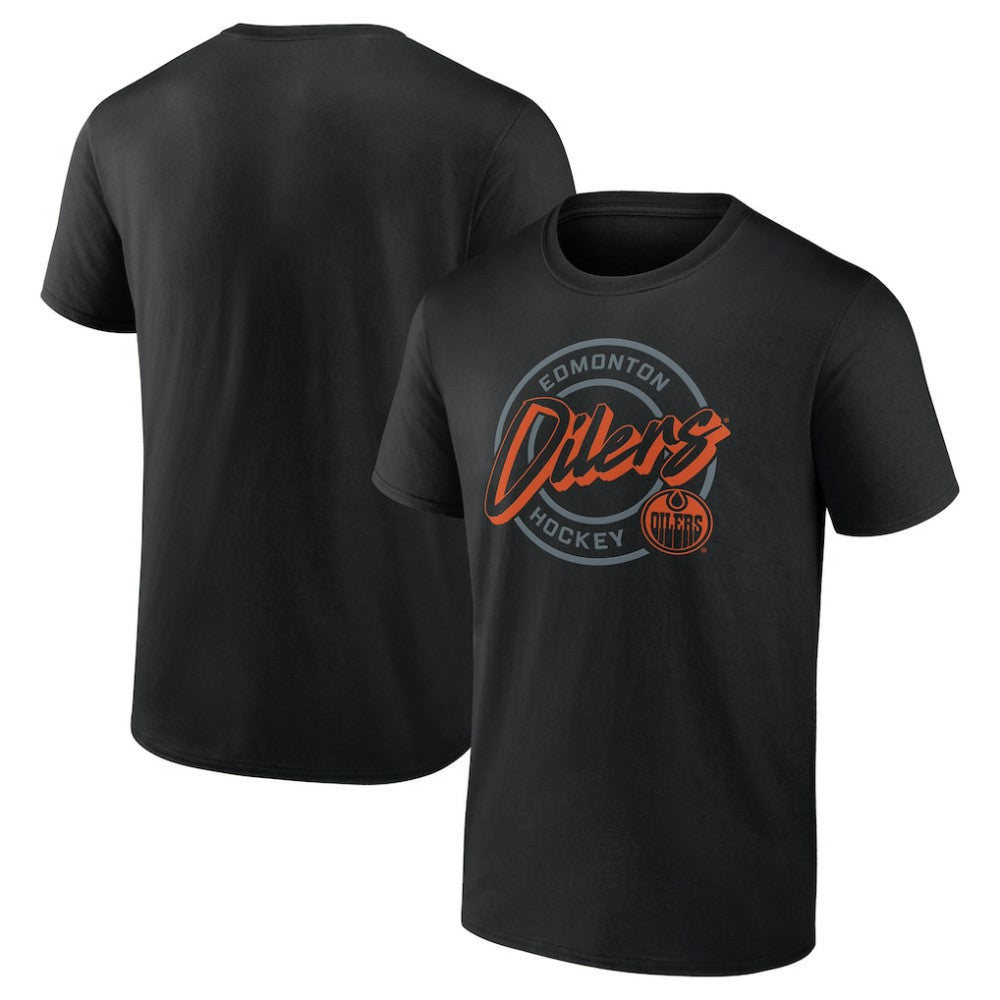 Edmonton Oilers Colorblock Puck T-Shirt - Black - NHL