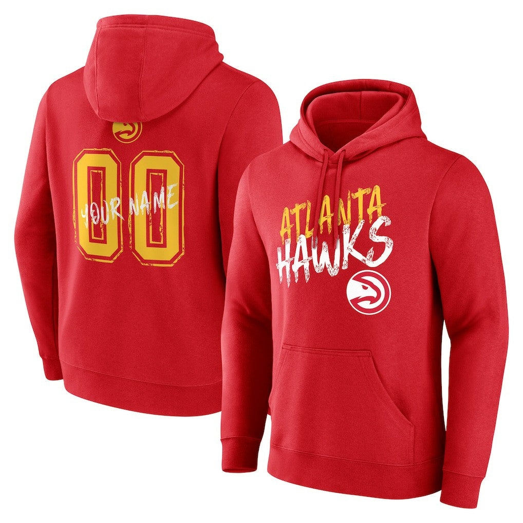 Atlanta Hawks Hustle Custom Pullover Hoodie Red - NBA