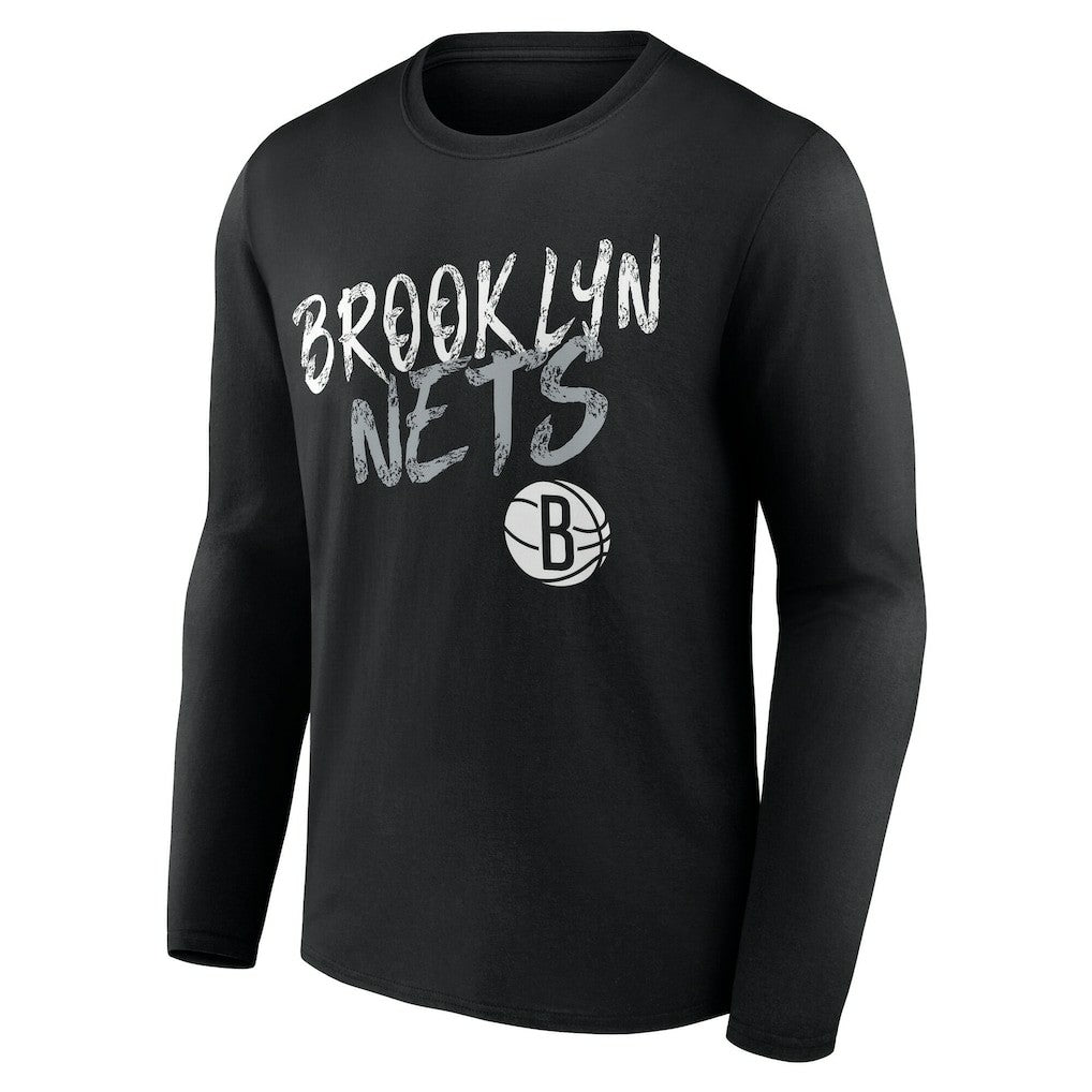 Brooklyn Nets Hustle Custom Long Sleeve T-Shirt Black - NBA
