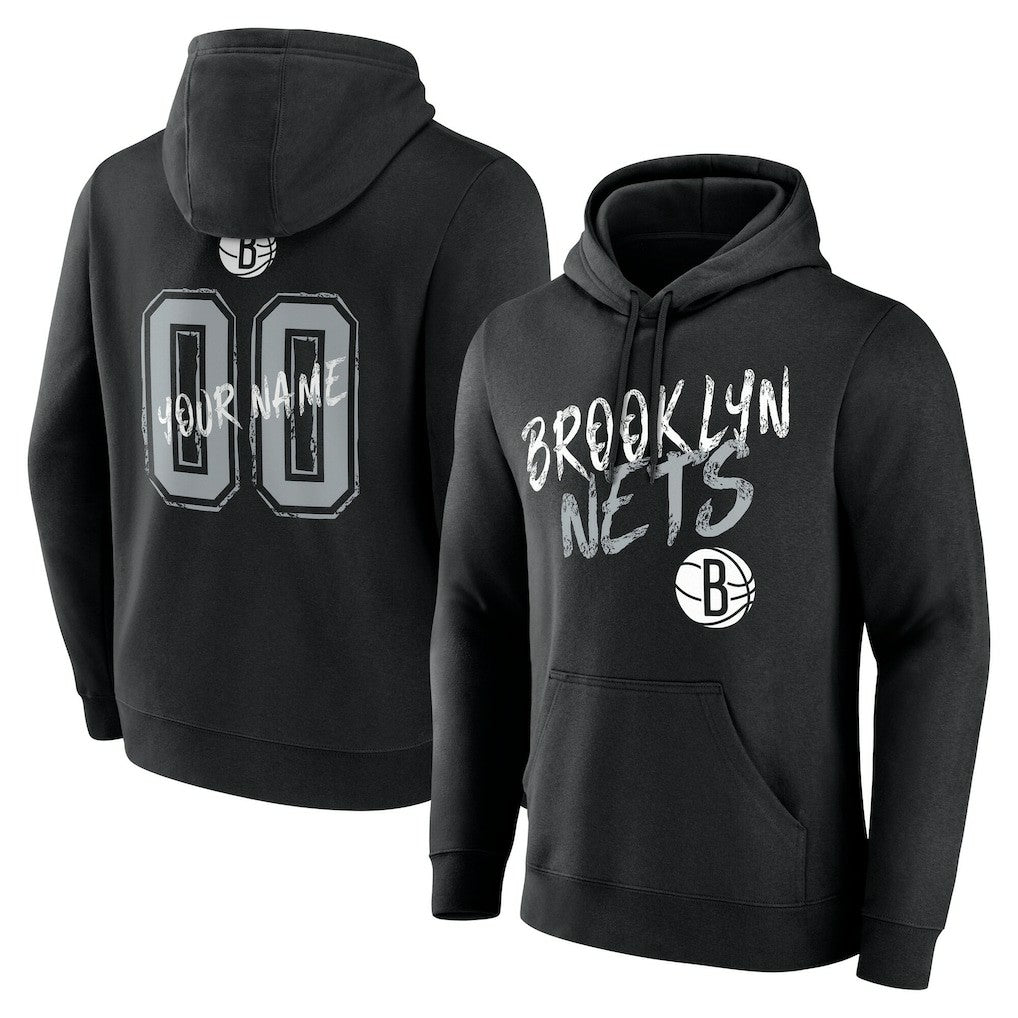 Brooklyn Nets Hustle Custom Pullover Hoodie Black - NBA