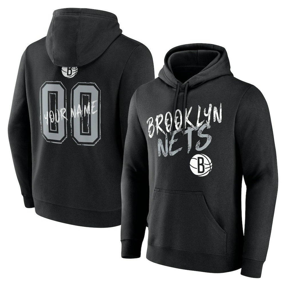 Brooklyn Nets Hustle Custom Pullover Hoodie Black - NBA