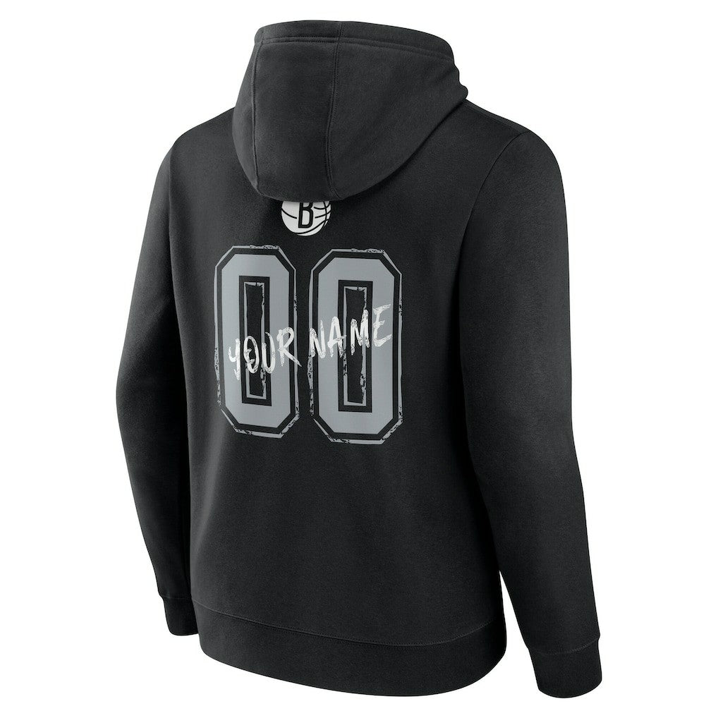 Brooklyn Nets Hustle Custom Pullover Hoodie Black - NBA
