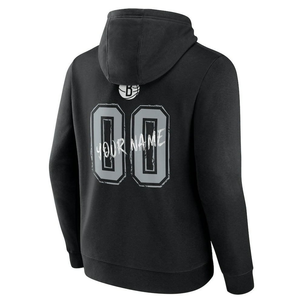 Brooklyn Nets Hustle Custom Pullover Hoodie Black - NBA