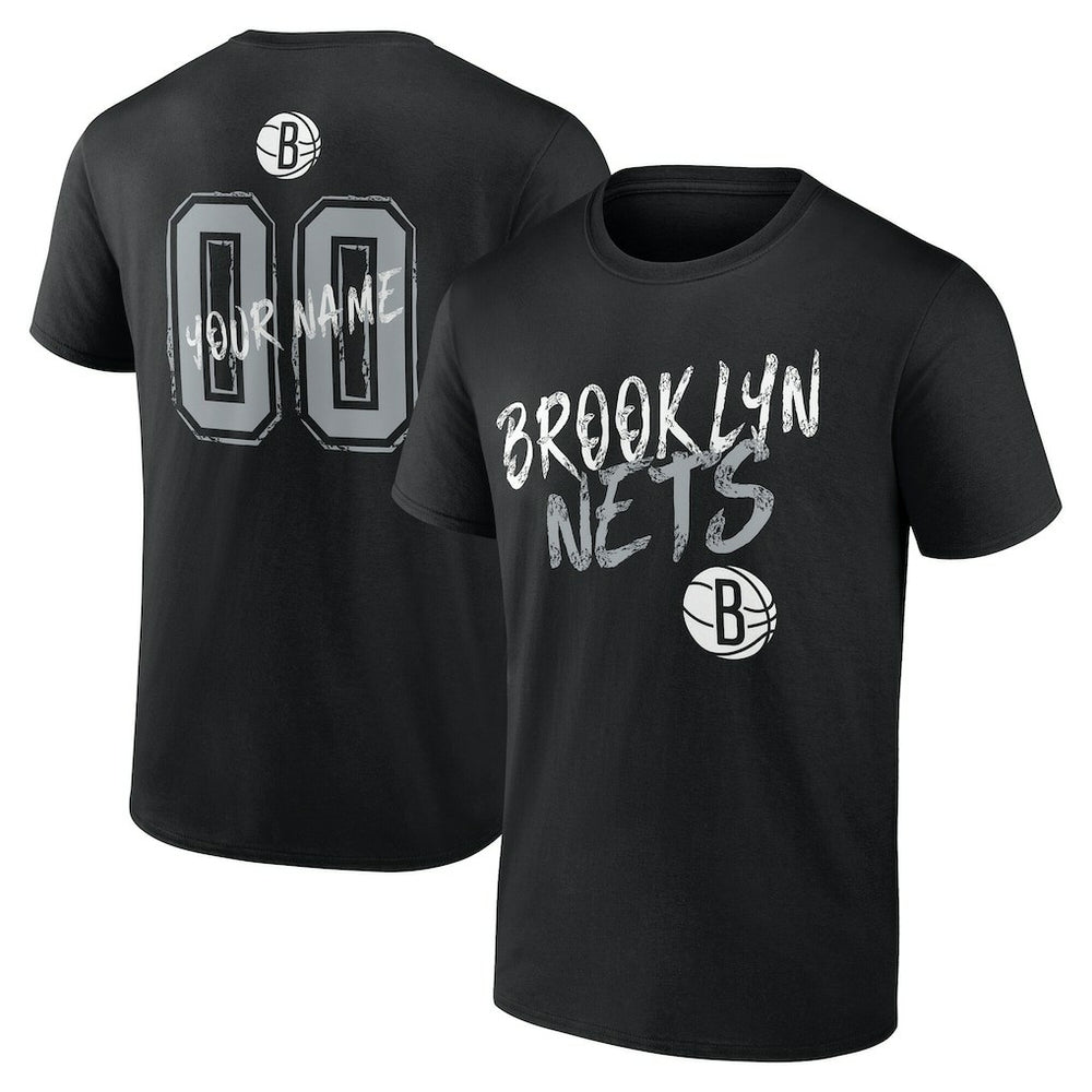 Brooklyn Nets Hustle Custom T-Shirt Black - NBA