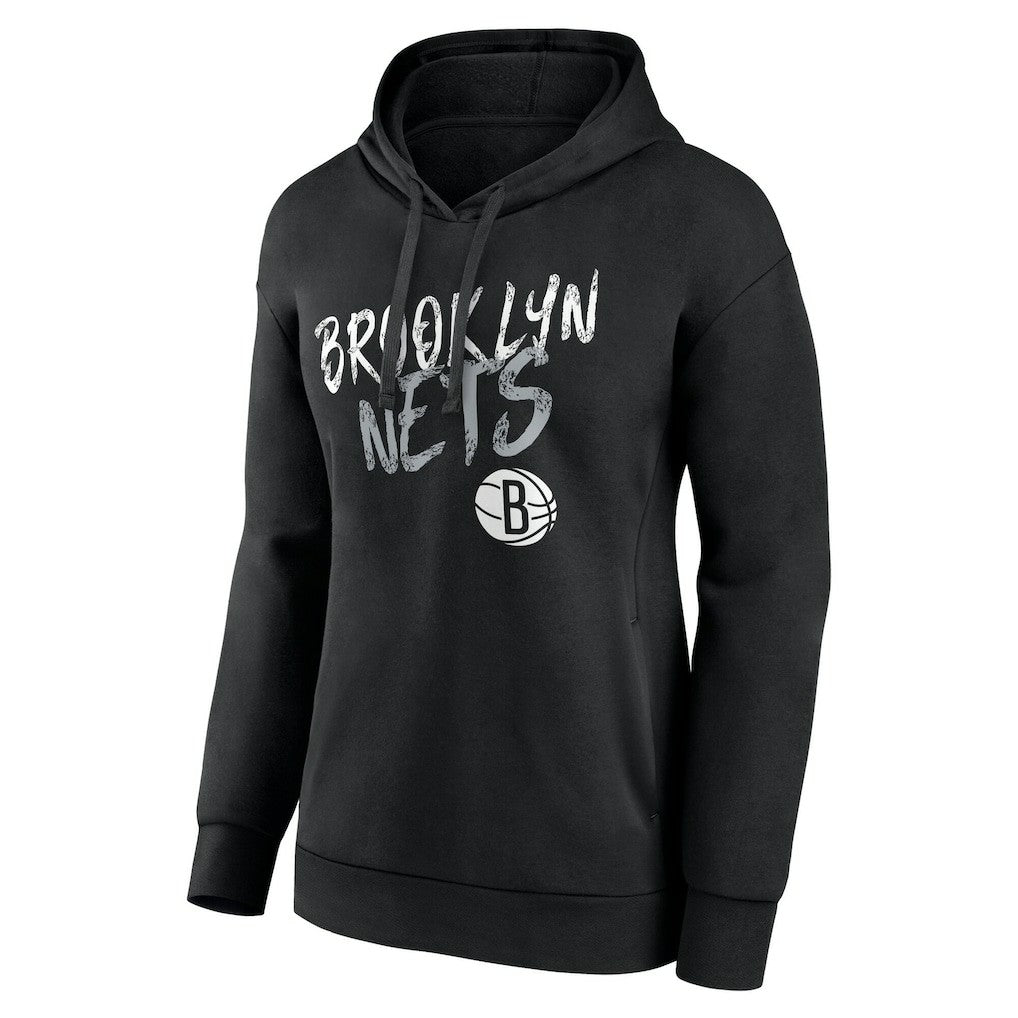 Brooklyn Nets Women's Hustle Custom Pullover Hoodie Black - NBA