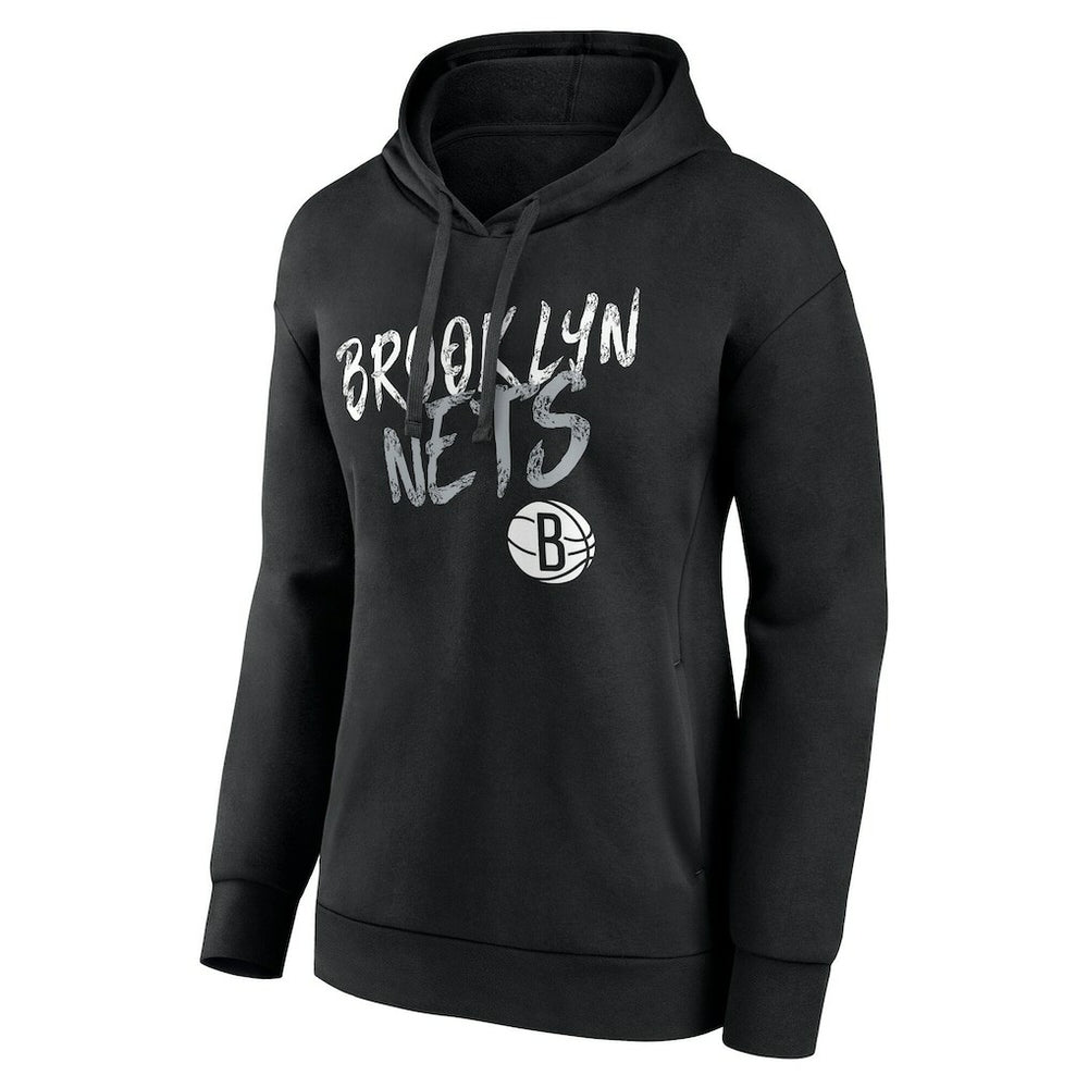 Brooklyn Nets Women's Hustle Custom Pullover Hoodie Black - NBA