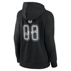 Brooklyn Nets Women's Hustle Custom Pullover Hoodie Black - NBA