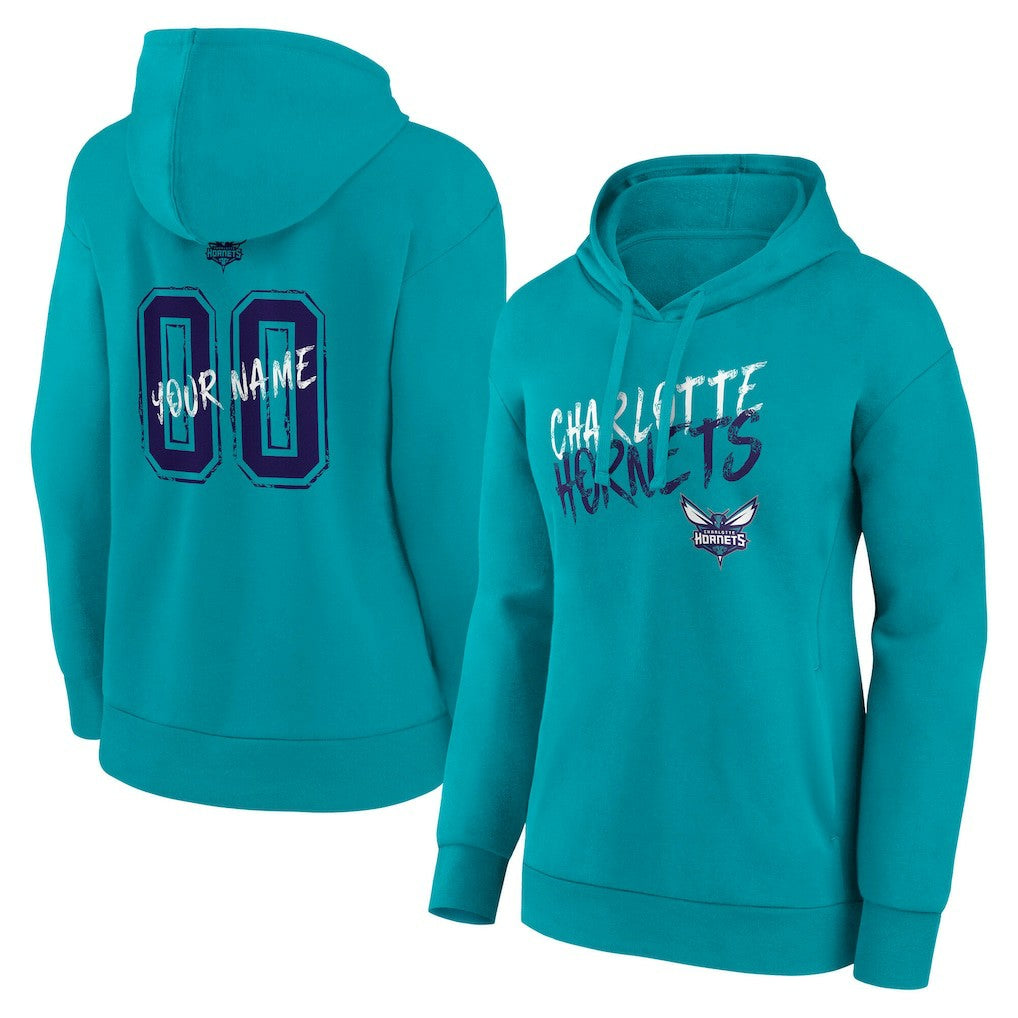 Charlotte Hornets Women's Hustle Custom Pullover Hoodie Teal - NBA