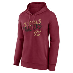 Cleveland Cavaliers Women's Hustle Custom Pullover Hoodie Wine - NBA