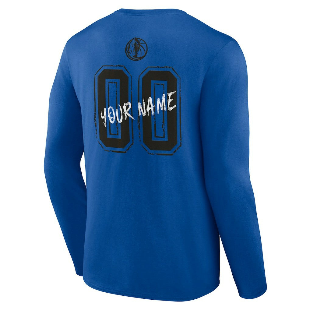 Dallas Mavericks Hustle Custom Long Sleeve T-Shirt Blue - NBA