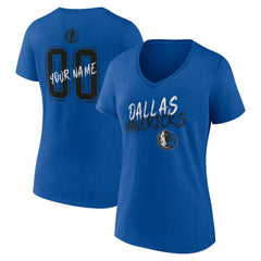 Dallas Mavericks Women's Hustle Custom V-Neck T-Shirt Blue - NBA