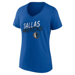 Dallas Mavericks Women's Hustle Custom V-Neck T-Shirt Blue - NBA