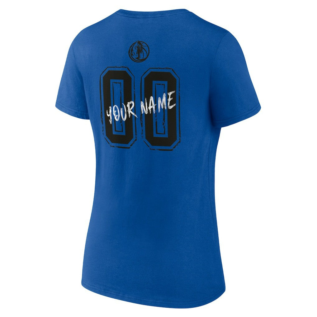 Dallas Mavericks Women's Hustle Custom V-Neck T-Shirt Blue - NBA