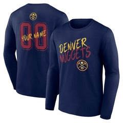 Denver Nuggets Hustle Custom Long Sleeve T-Shirt Navy - NBA