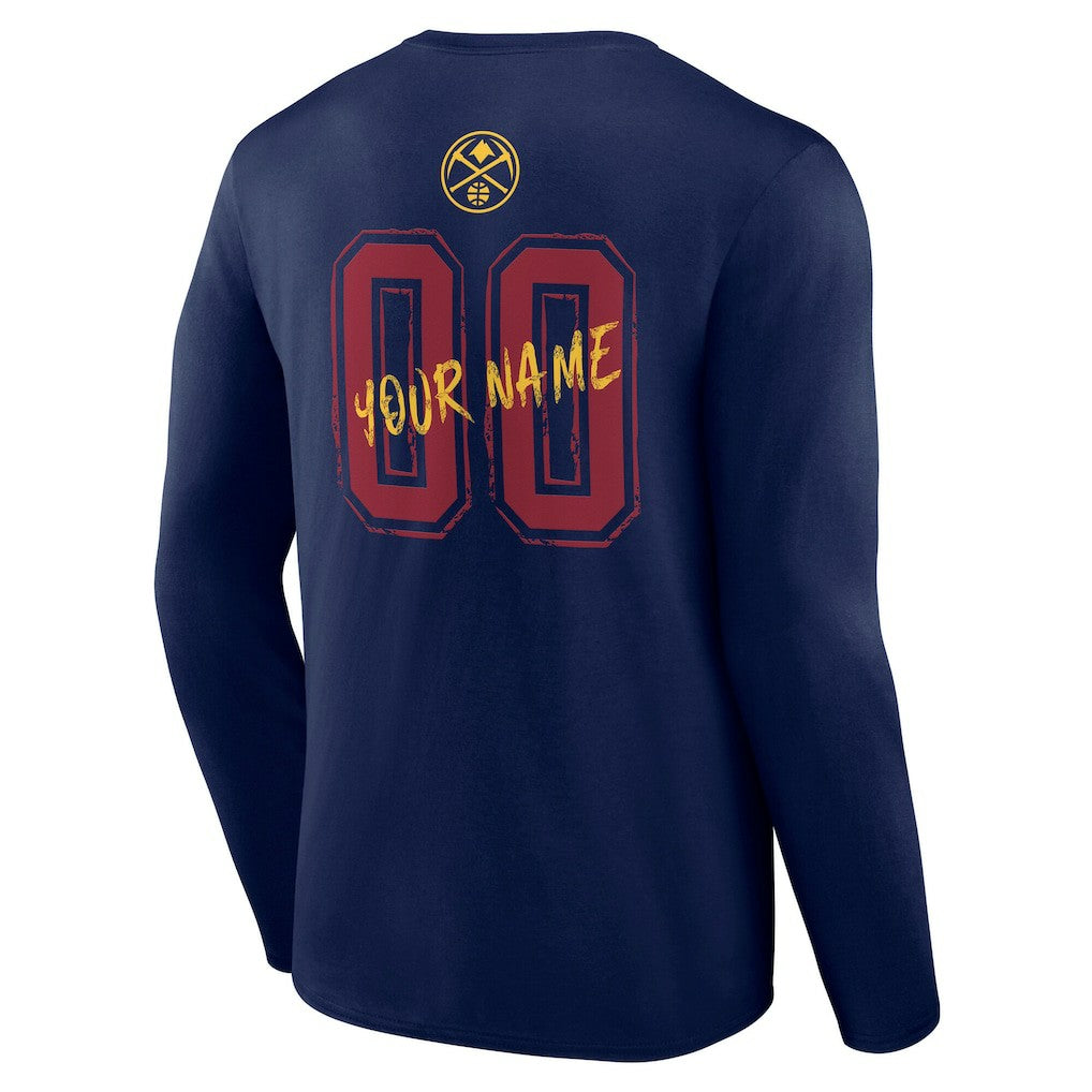 Denver Nuggets Hustle Custom Long Sleeve T-Shirt Navy - NBA
