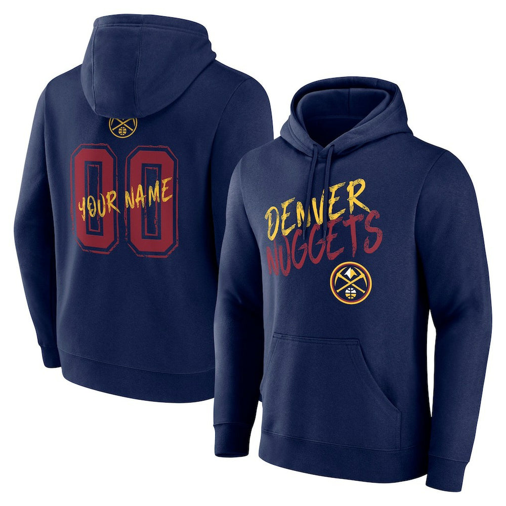 Denver Nuggets Hustle Custom Pullover Hoodie Navy - NBA