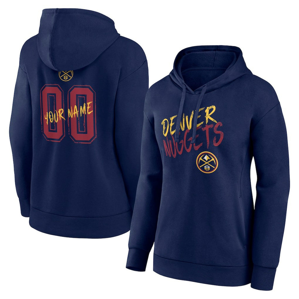 Denver Nuggets Women's Hustle Custom Pullover Hoodie Navy - NBA