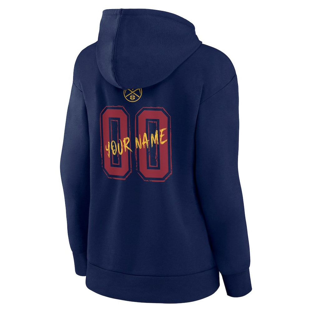 Denver Nuggets Women's Hustle Custom Pullover Hoodie Navy - NBA