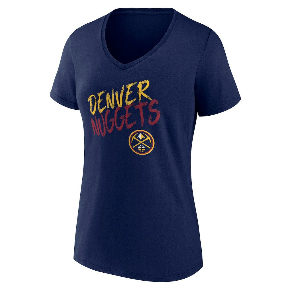Denver Nuggets Women's Hustle Custom V-Neck T-Shirt Navy - NBA