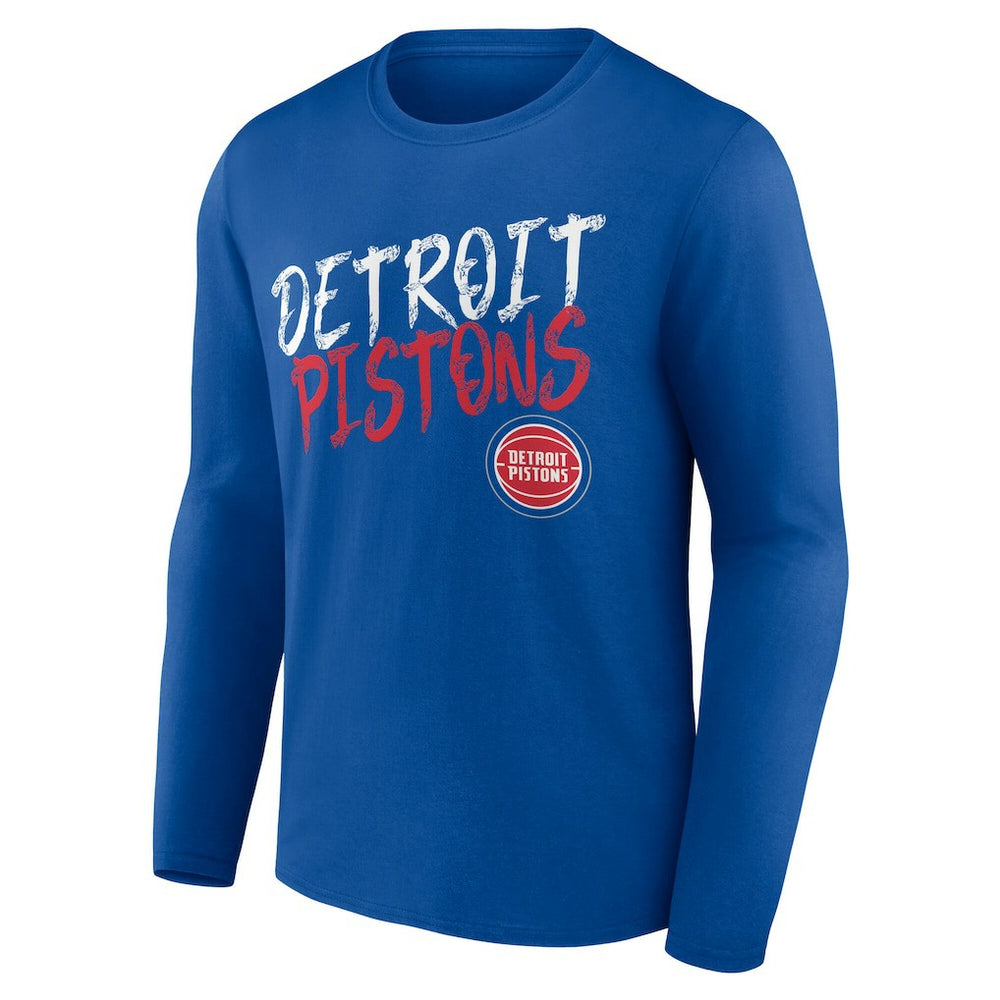 Detroit Pistons Hustle Custom Long Sleeve T-Shirt Blue - NBA