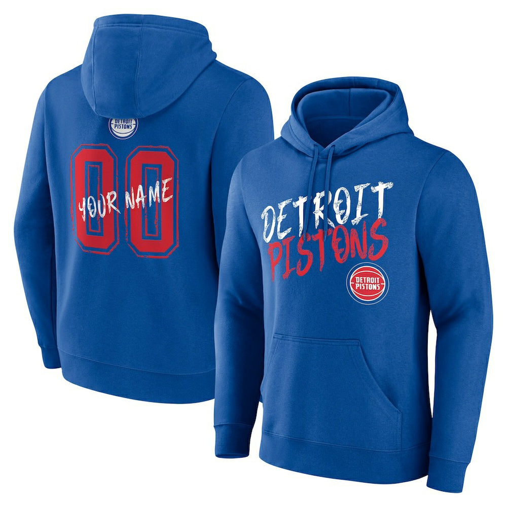 Detroit Pistons Hustle Custom Pullover Hoodie Blue - NBA