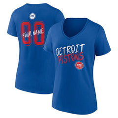 Detroit Pistons Women's Hustle Custom V-Neck T-Shirt Blue - NBA
