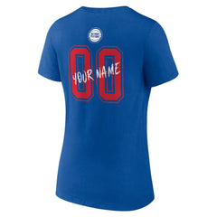 Detroit Pistons Women's Hustle Custom V-Neck T-Shirt Blue - NBA