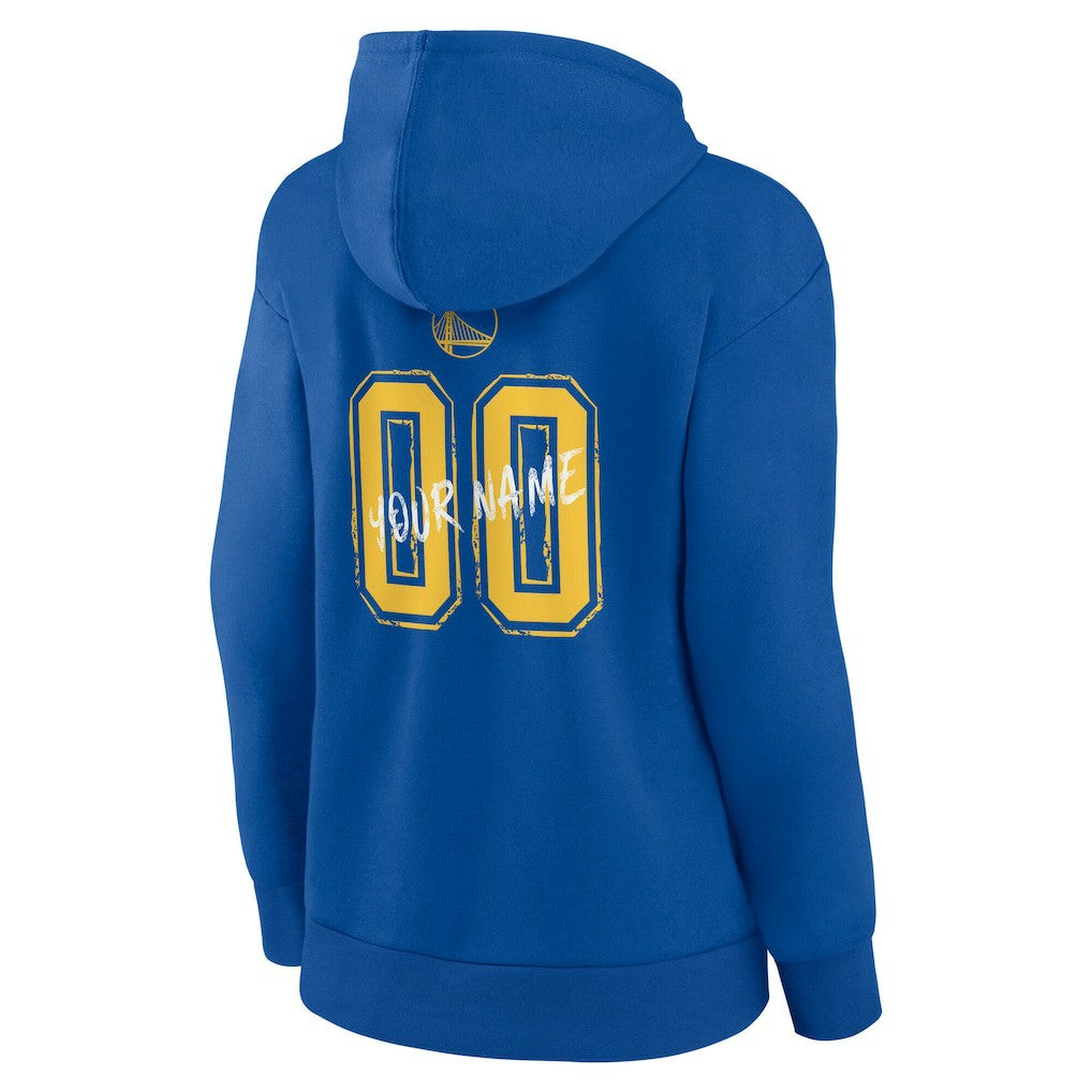 Golden State Warriors Women's Hustle Custom Pullover Hoodie Royal - NBA