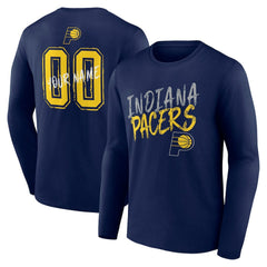 Indiana Pacers Hustle Custom Long Sleeve T-Shirt Navy - NBA