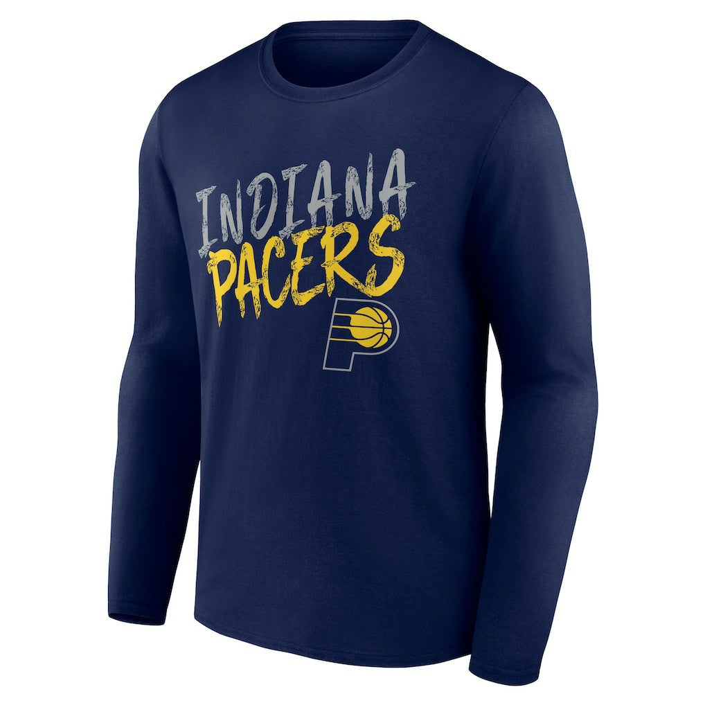 Indiana Pacers Hustle Custom Long Sleeve T-Shirt Navy - NBA