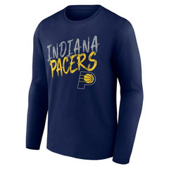 Indiana Pacers Hustle Custom Long Sleeve T-Shirt Navy - NBA