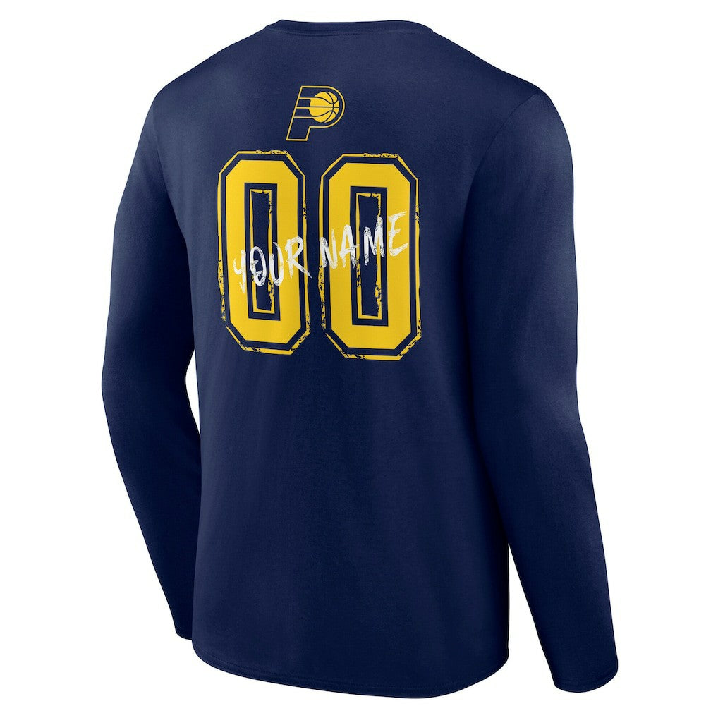 Indiana Pacers Hustle Custom Long Sleeve T-Shirt Navy - NBA