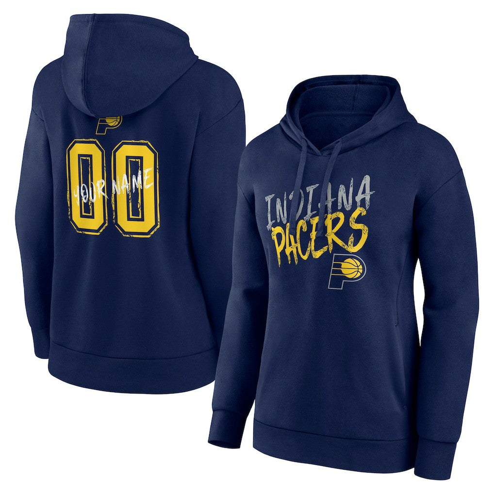 Indiana Pacers Women's Hustle Custom Pullover Hoodie Navy - NBA