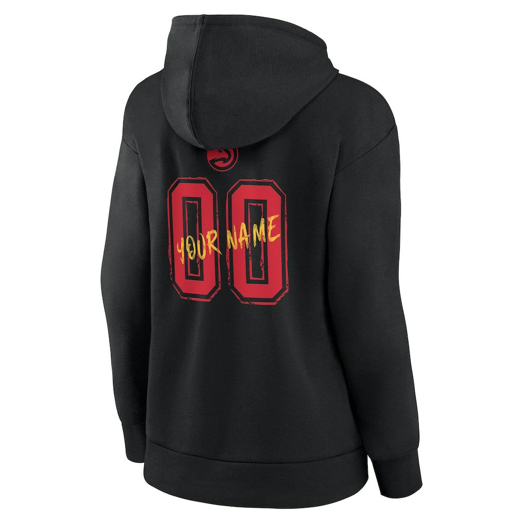 Atlanta Hawks Women's Hustle Custom Pullover Hoodie Black - NBA