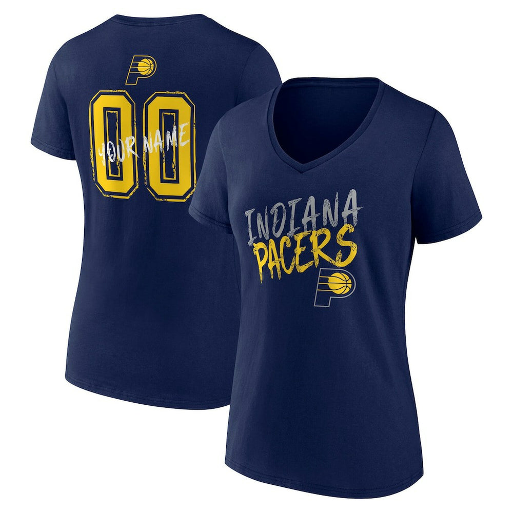 Indiana Pacers Women's Hustle Custom V-Neck T-Shirt Navy - NBA