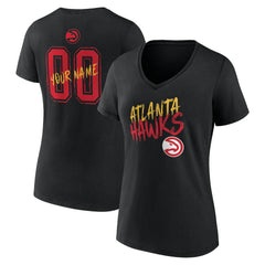 Atlanta Hawks Women's Hustle Custom V-Neck T-Shirt Black - NBA