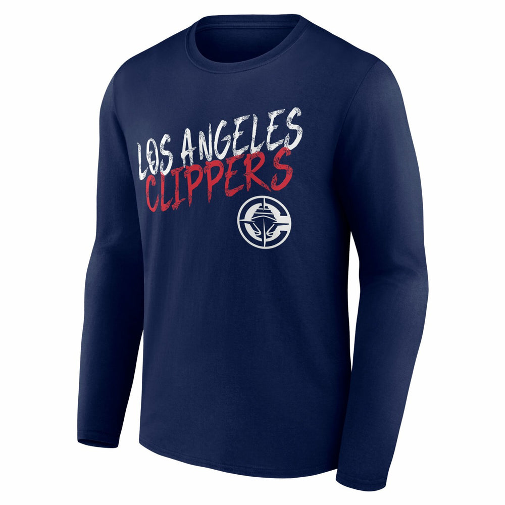 LA Clippers Hustle Custom Long Sleeve T-Shirt Navy - NBA